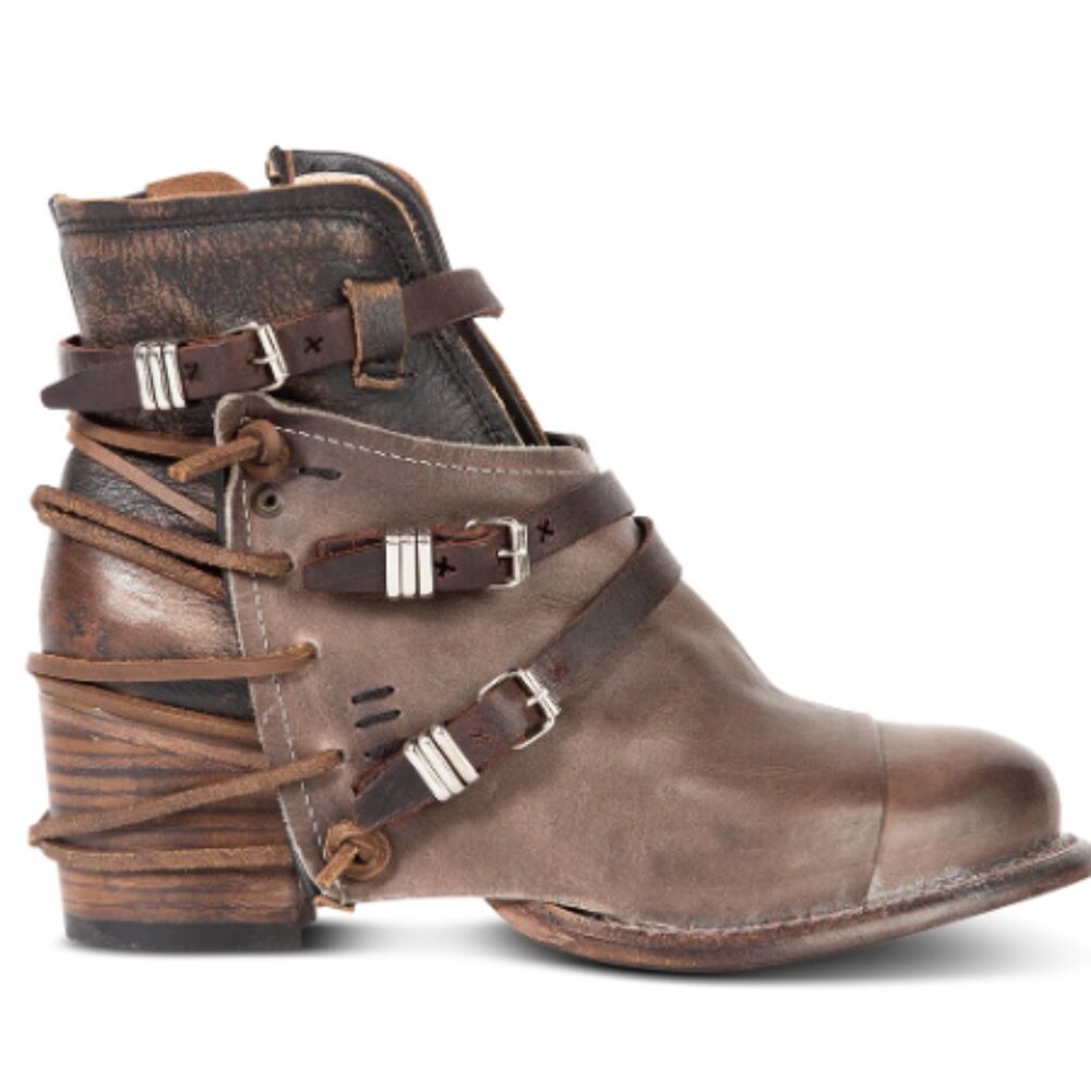 Freebird by Steven CRUE Brown Distressed Leather Booties - Picture 2 of 13
